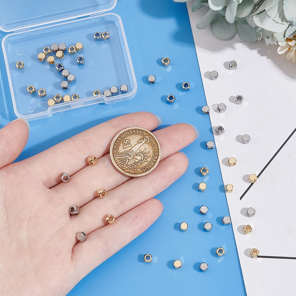 UNICRAFTALE 100 Pièces Perles Carrées 3mm Perles D'Espacement