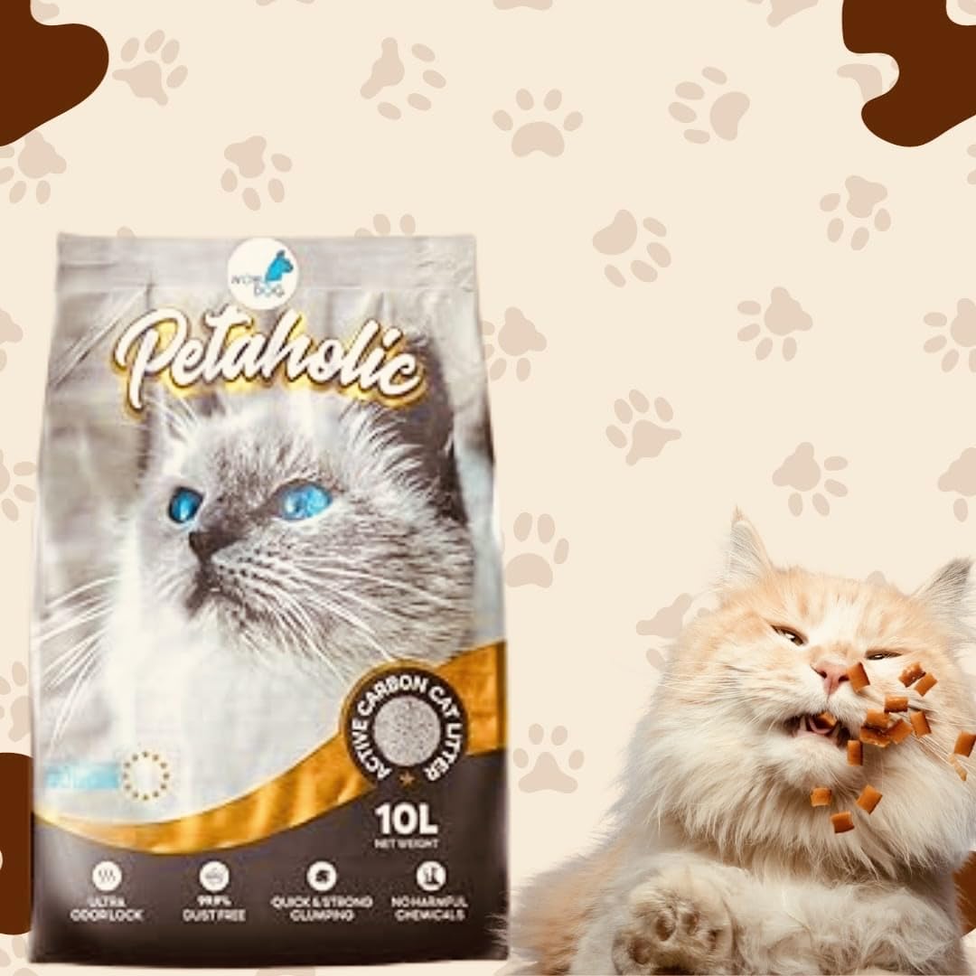 PetaPuppies PETAHOLIC Active Carbon CAT Litter Sand 100% Natural | DUST Free | Super Absorbent | Chemical Free | CLUMPING CAT Litter for Kittens and Adult CAT (10L) (B0BSLFXZDM) Amazon Price History, Amazon Price Tracker