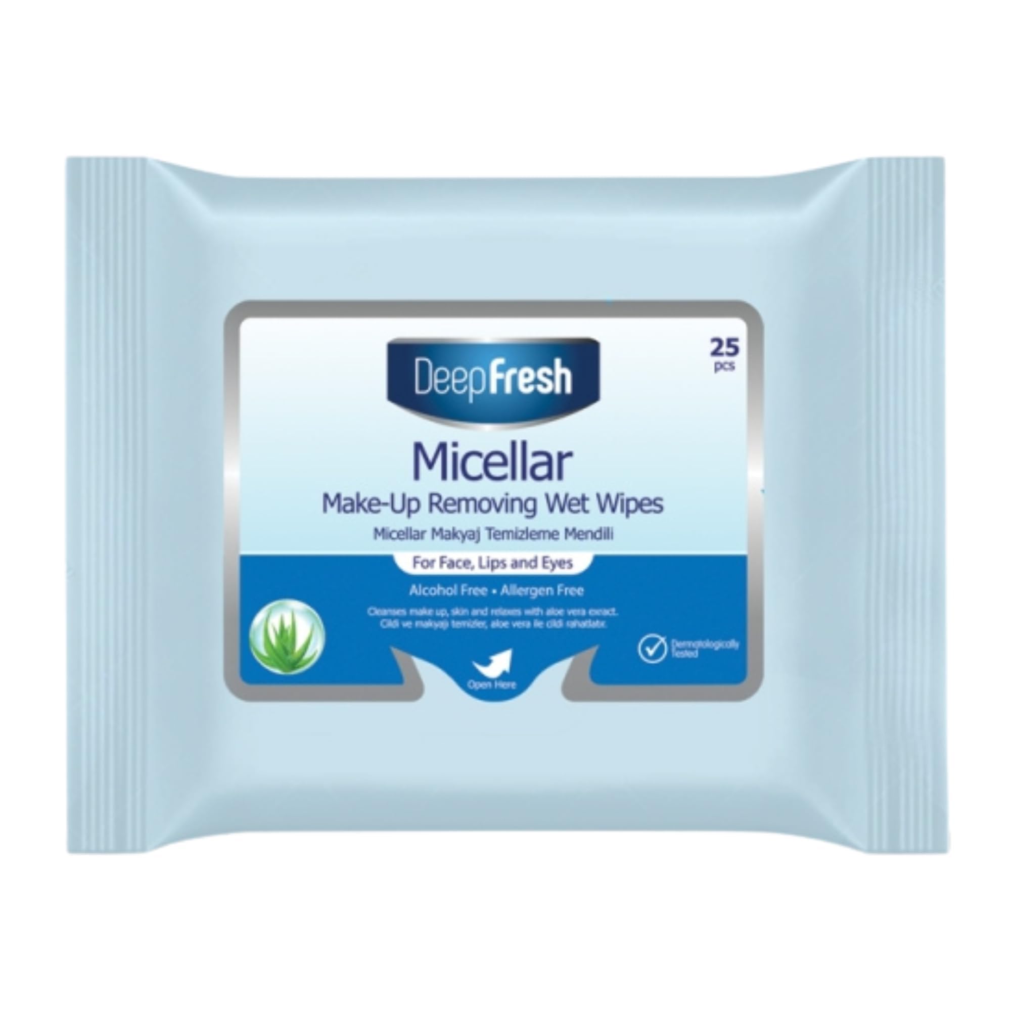 DeepFresh Micellar Make-Up Removal Wipes - Gentle Cleansing for Face & Eyes | Removes Waterproof Makeup, Hydrates Skin | Pack of 6| Travel-Friendly, Dermatologist-Tested