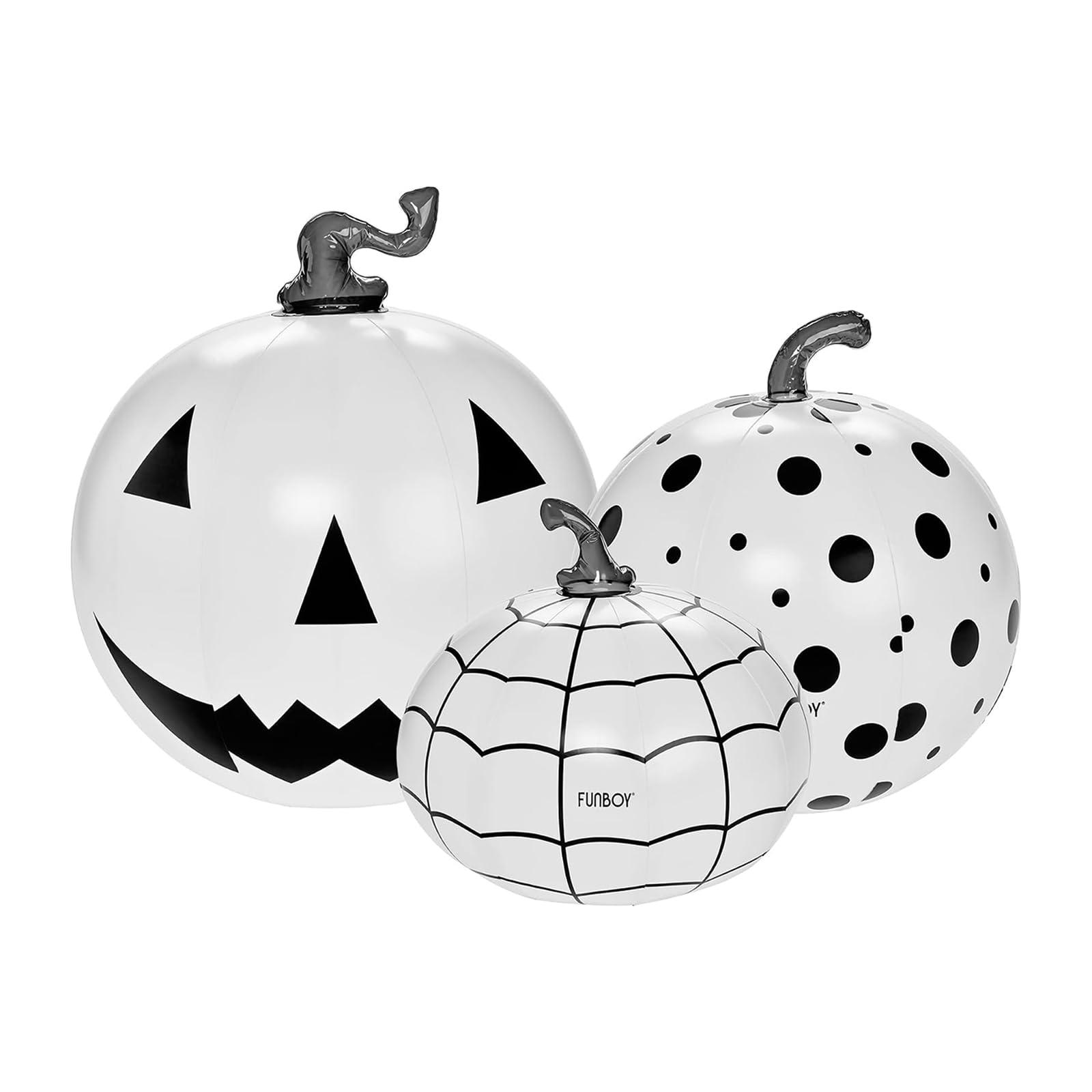 FUNBOY Giant Inflatable LED Halloween Pumpkins, Black &amp; White 3-Pack