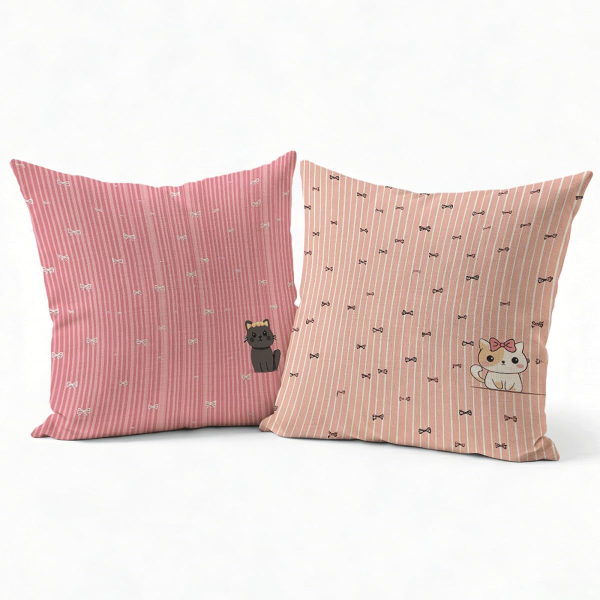 Lot de 2 Housse de Coussin Canape 75x75cm Rose Doubler Design Velours Doux Carrée Decoration Taie Oreiller, Fermeture Éclair Invisible Résistant Durable Lavable, pour Décoration Canape Jardin P-J-3672