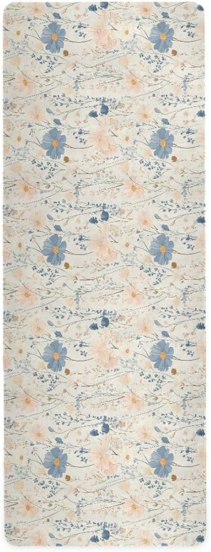 ALAZA Natural Colors Daisy Field Floral Yoga Mat Non Slip Fitness Exercise Mat, Workout Mat for Yoga, Pilates and Floor Exercises