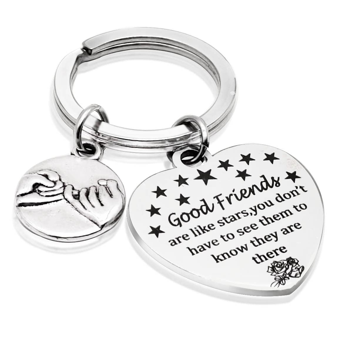 Shilipu Unisex Silver Friendship Keychain Good Friends Are Like Stars Friendship Keychain Going Away Gift Best Friend Gift Bff Jewelry For Friends Female Gifts For Sister, Besties, Her, Woman