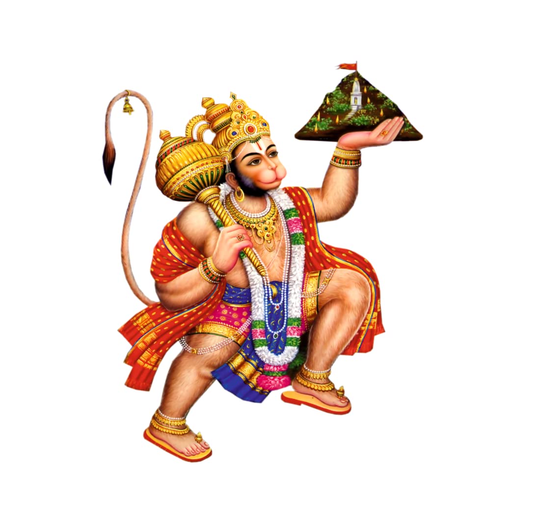 Akki Wold Pawan Putra Hanuman Ji Wall Sticker for Pooja Room, Living Room, Kids Room, Office, Hall (Muticolor, Size - 49Cm X 39Cm)-image-27