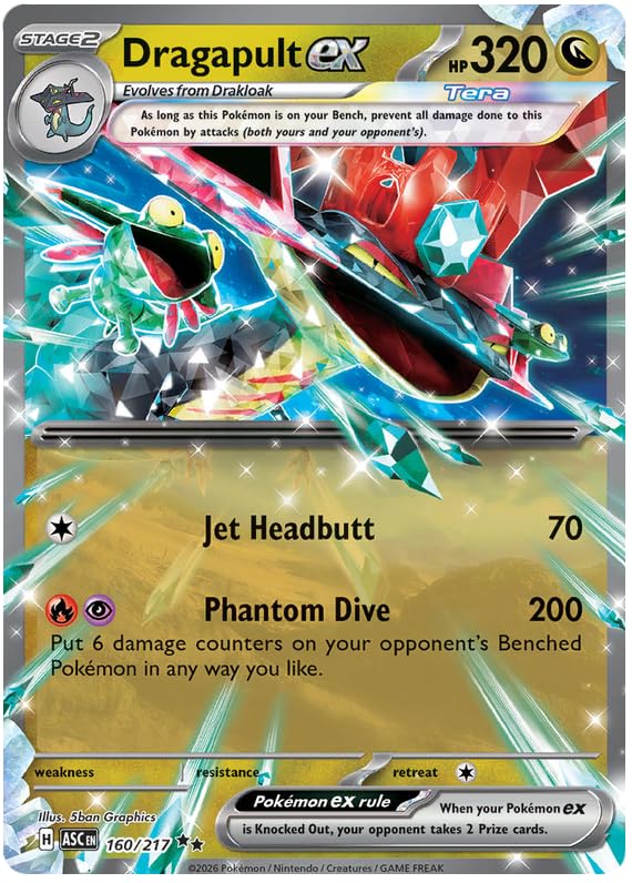 Dragapult ex 160/217 Double Rare Pokemon Card | Mega Evolution Ascended Heroes | ME03 | Titan Authenticated