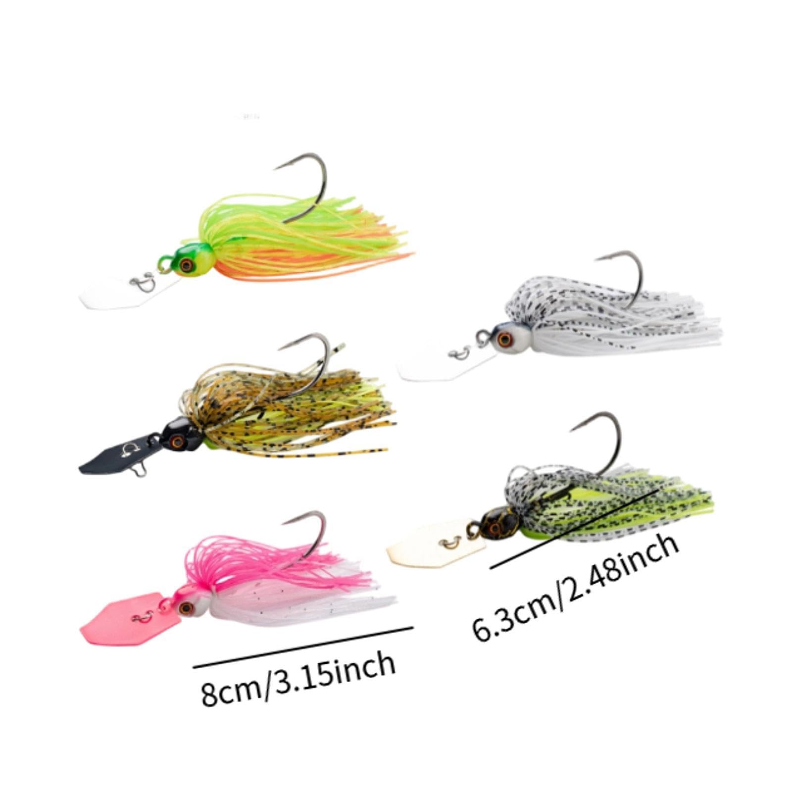 Qianly 5 Pezzi Esca Jig Pesca Gancio Testa Jig Swimbait Artificiali Costruzione in Metallo Durevole Ideale per Tecniche di Pesca Lift-And-Drop Adatto per Pik