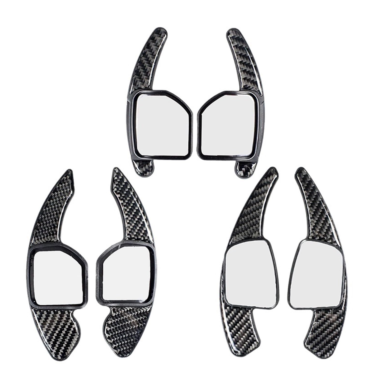 Kit 2 Palettes Au Volant TECART Pour Audi - Noir Carbone, Compatible A3 A4 A6 A5 Q5 Q7 Etc.