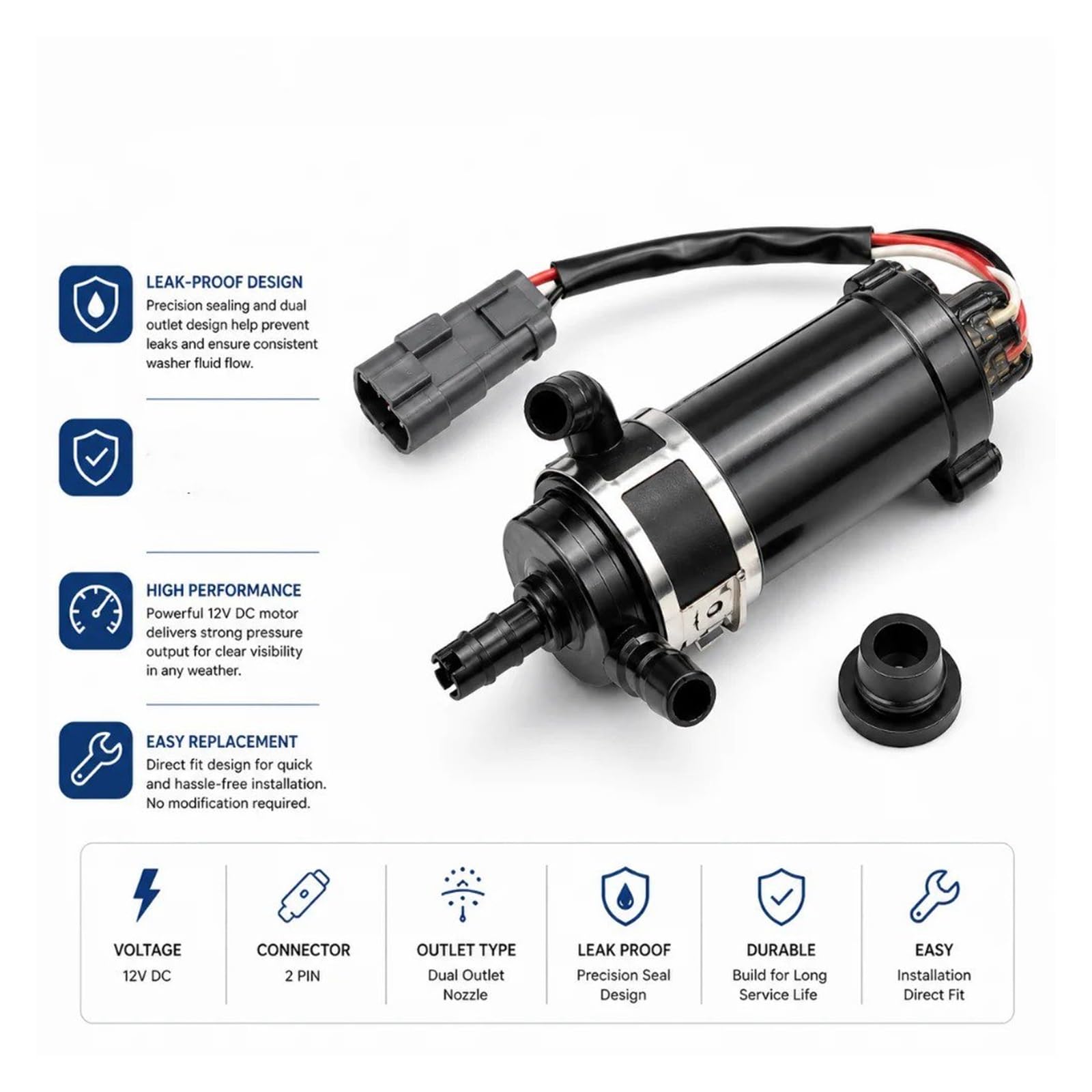 12V Universal Para Civic 2001-2005 Para CR-V 76806-S5A-S01 Elemento Bomba Limpiaparabrisas Depósito Motor Delantero 24V Para Furgonetas