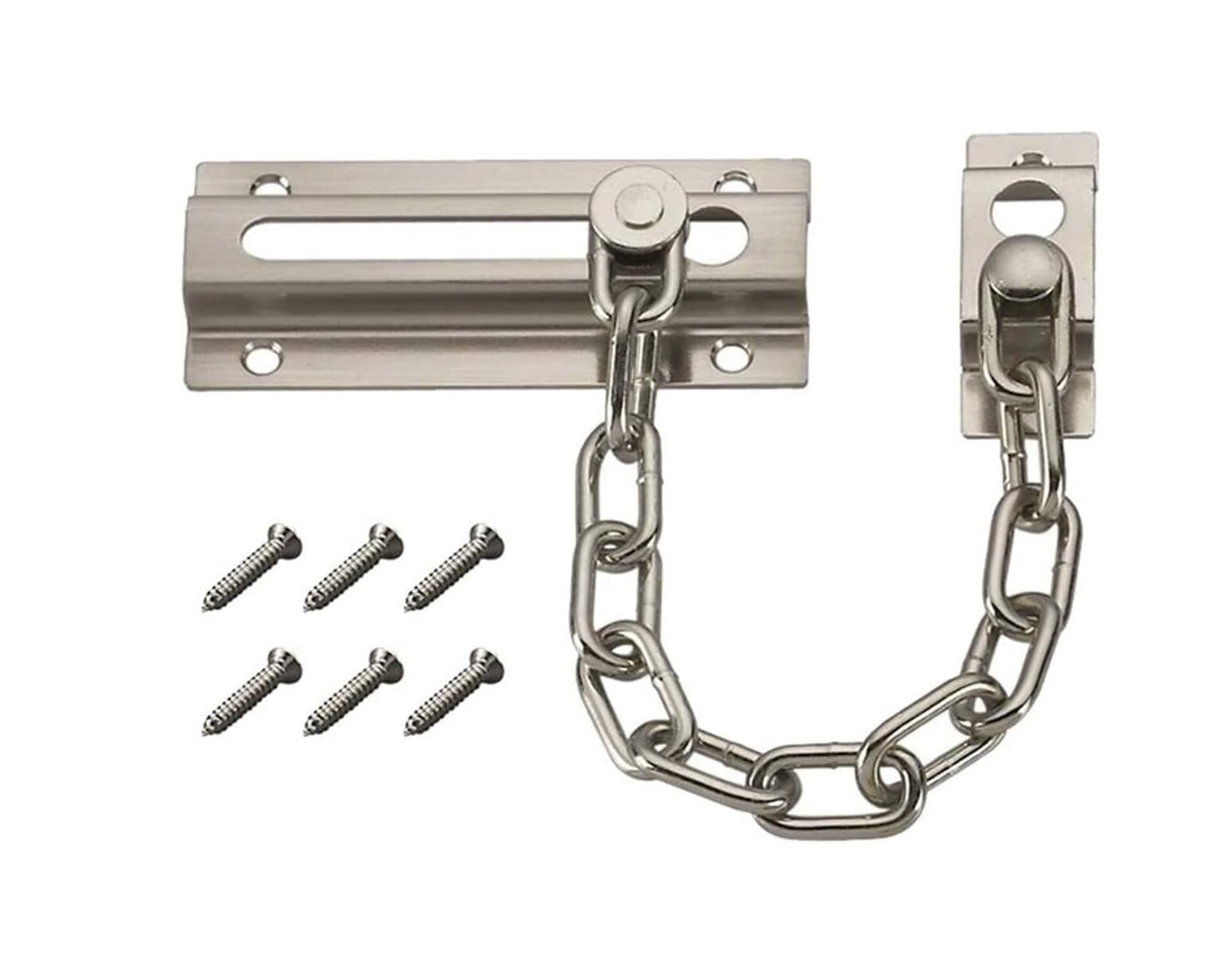 Lucchetto A Catena Di Sicurezza for Porta In Acciaio | Lucchetto a catena di sicurezza in nichel satinato for porte interne e patio