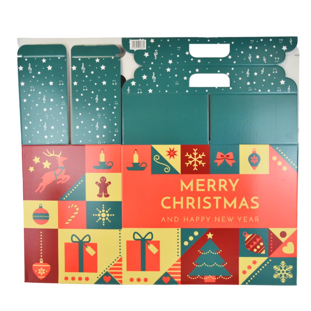 PZ 10 SCATOLA REGALO GRANDE IN CARTONE IDEALE PER CREARE PACCHI NATALE CESTO NATALIZIO CONFEZIONE REGALO 43,5 X 25,5 X 35 CM LIBERTY