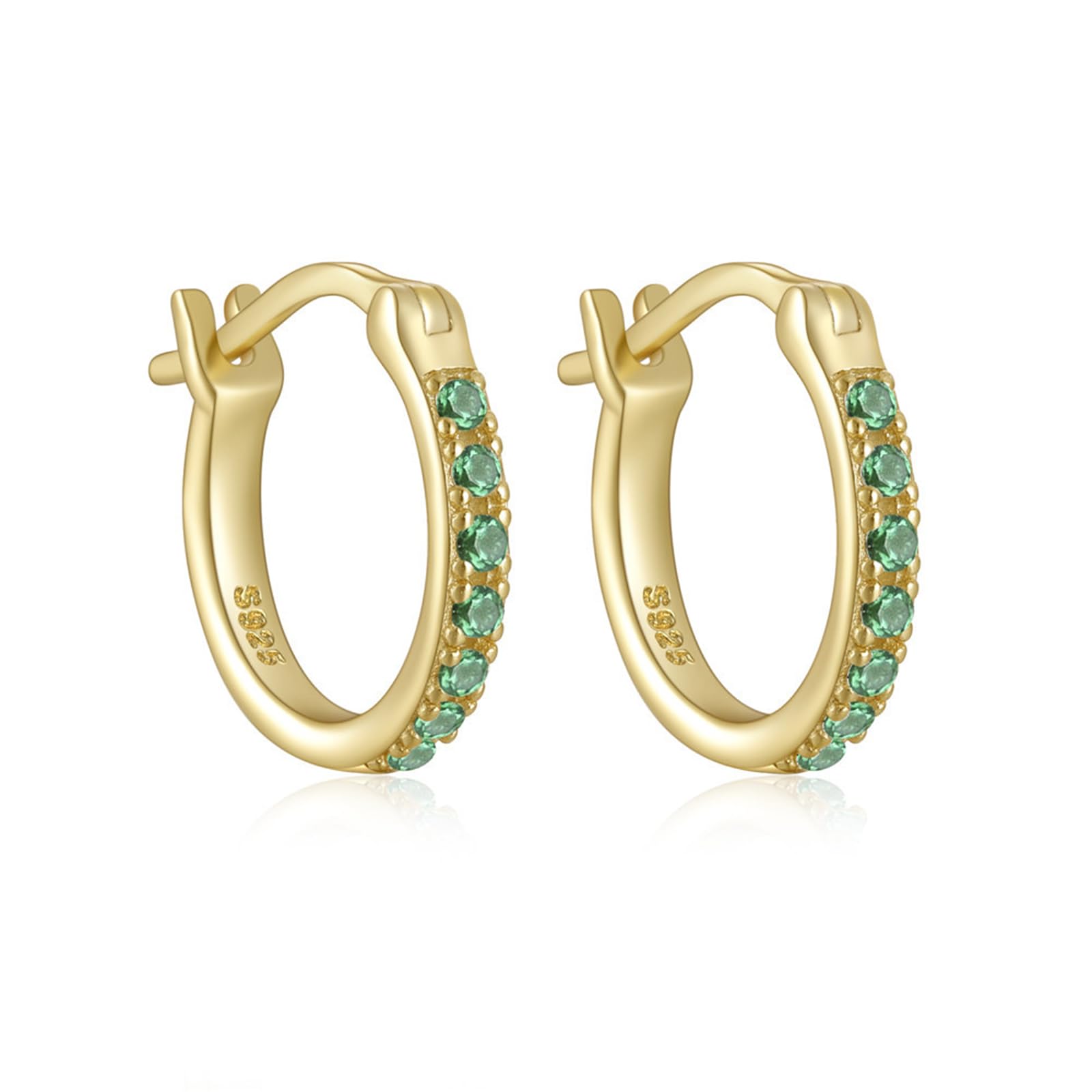 Orecchini Argento 925 Sterling Orecchini Di Zirconi Oro Orecchini A Cerchio Piccoli