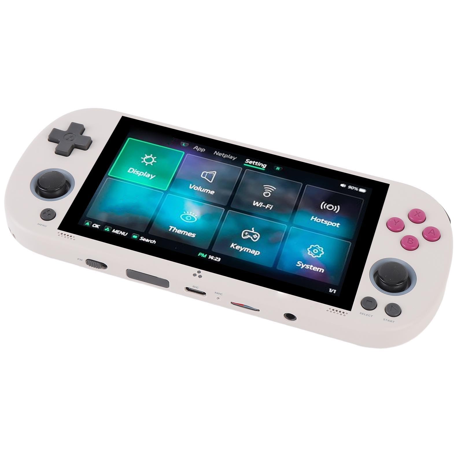 Console per Videogiochi Intelligente Batteria a Lunga Durata e Display Chiaro Console per Giochi retrò Portatile con 64 GB Supporta 28 Simulatori di Gioco Portatile da 4,96 Pollici per (GRAY)