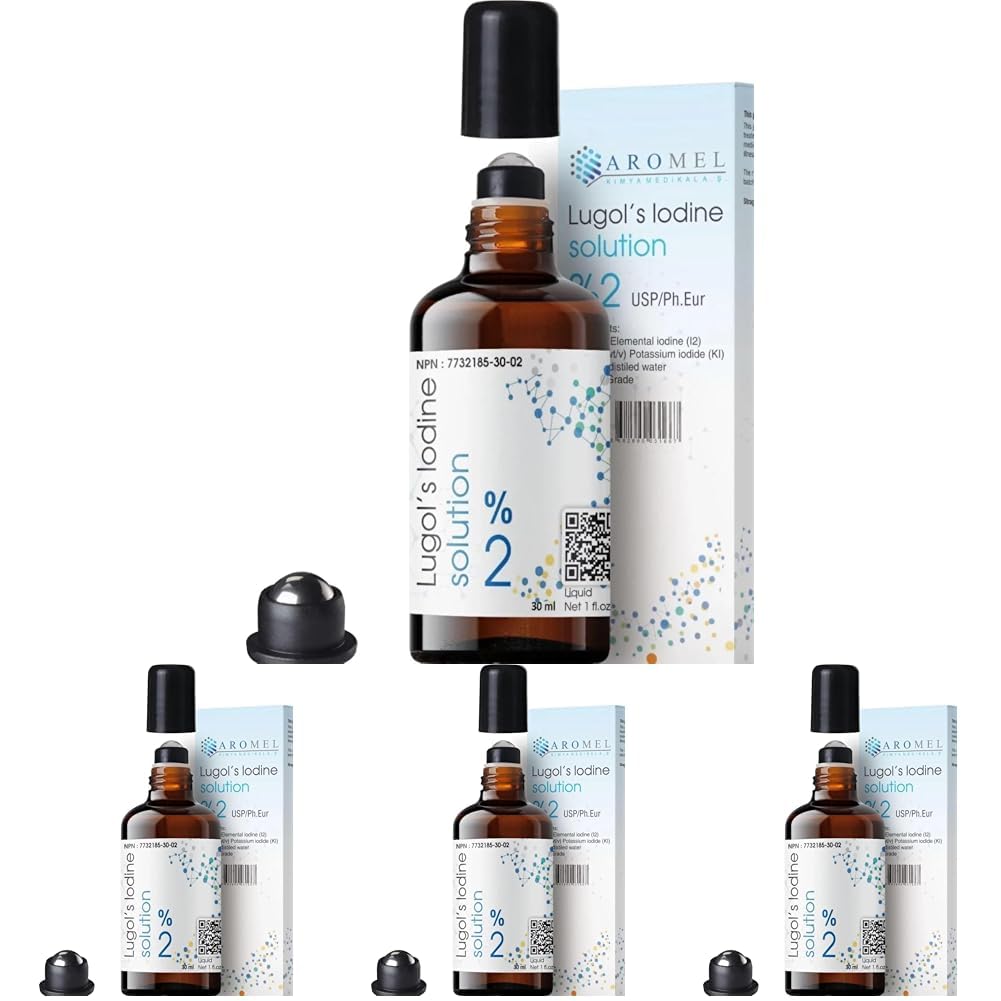Aromel İyot Kafesi Lügol Yüzde İki 30 ml Sürülebilir Roll-on Başlıklı Cam Şişe (4 paketi)