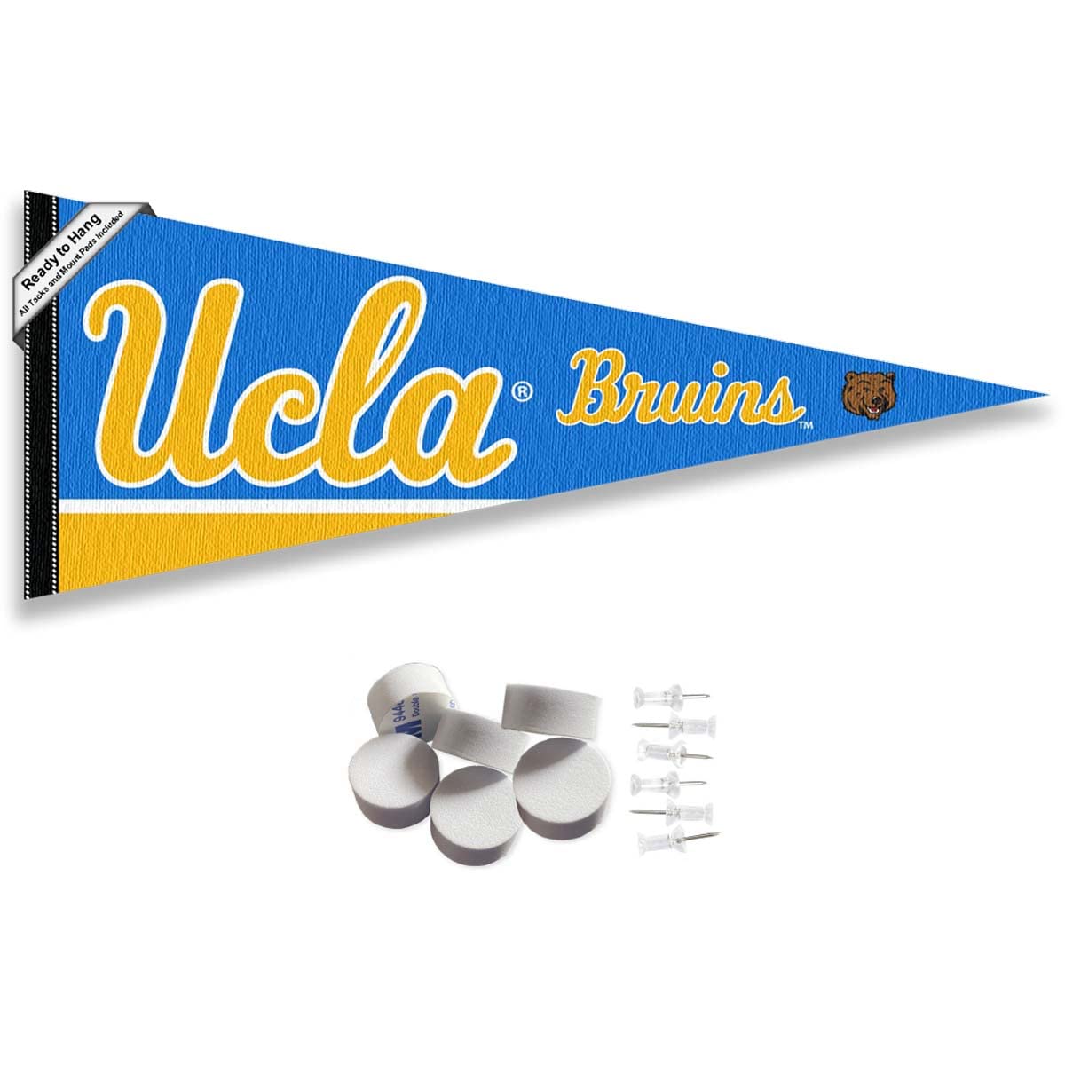 College Flags & Banners Co. Bruins Pennant Flag and Wall Tack Mount Pads