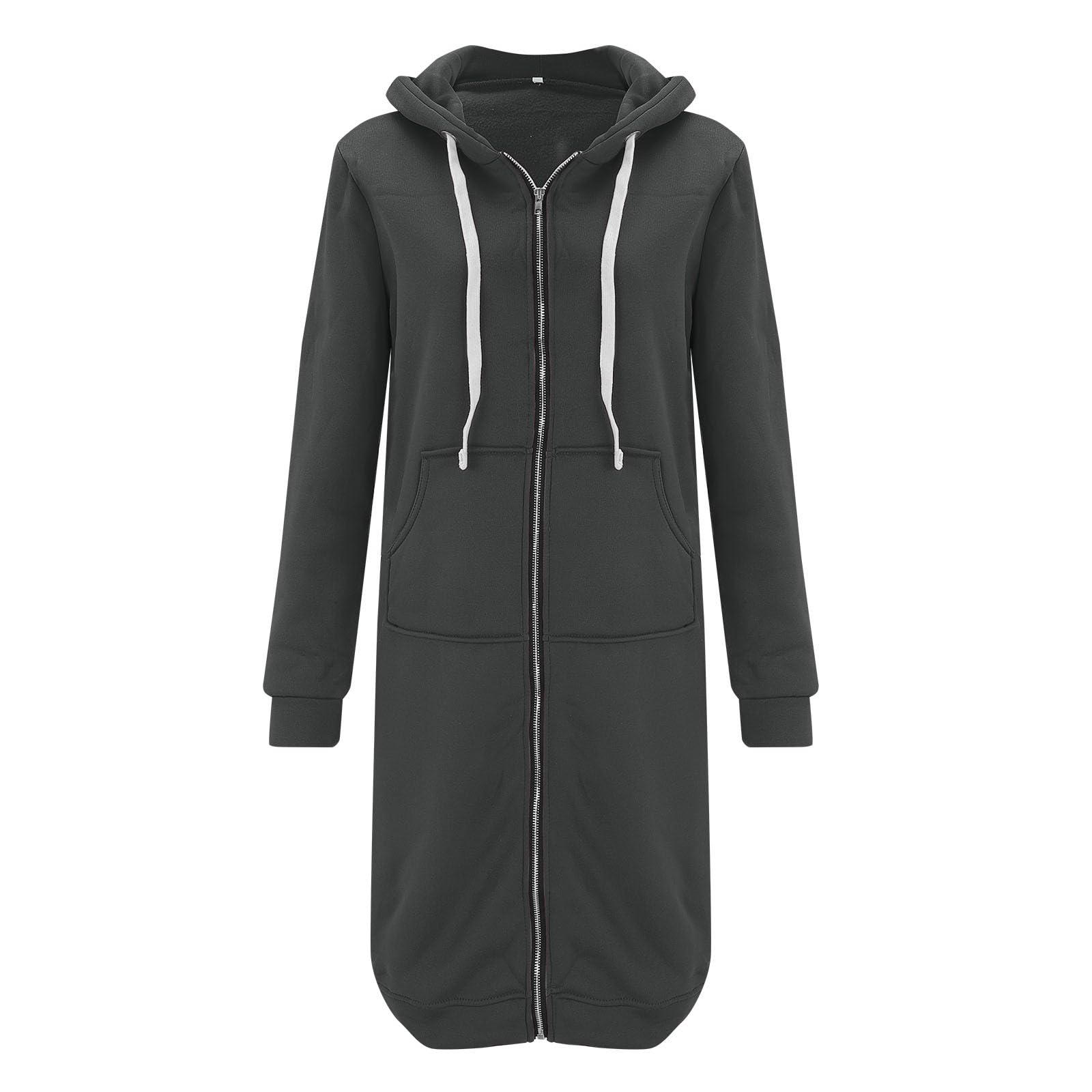 Felpa con cappuccio da donna, lunga, con cappuccio, casual, comoda felpa