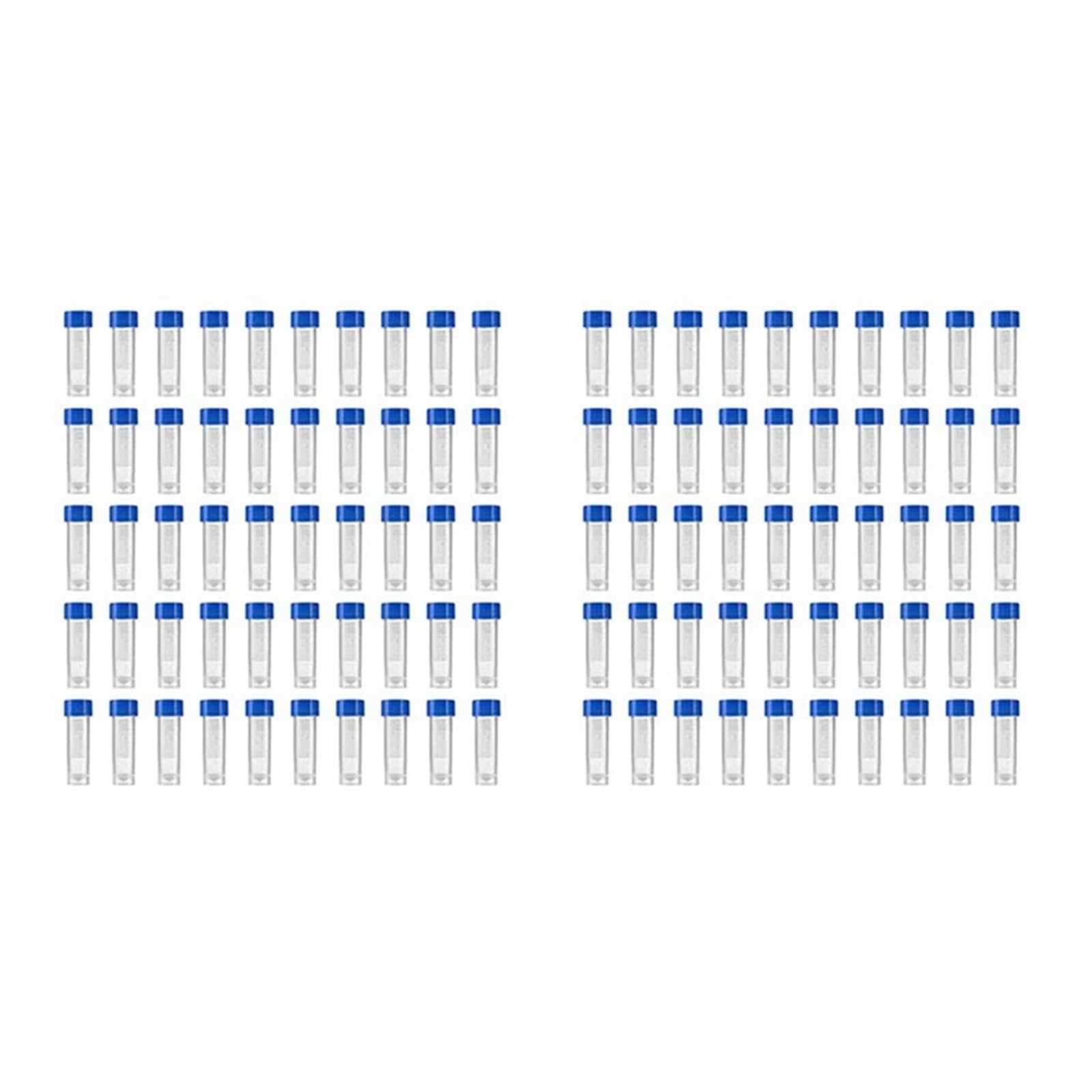 EDVTK35 400Pcs 5Ml Plastic Graduated Vial Storage Container Test Tubes With Screw Caps