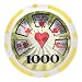 Brybelly Hi-Roller Poker Chip Heavyweight 14-gram Clay Composite – Pack of 50 ($1000 Yellow)