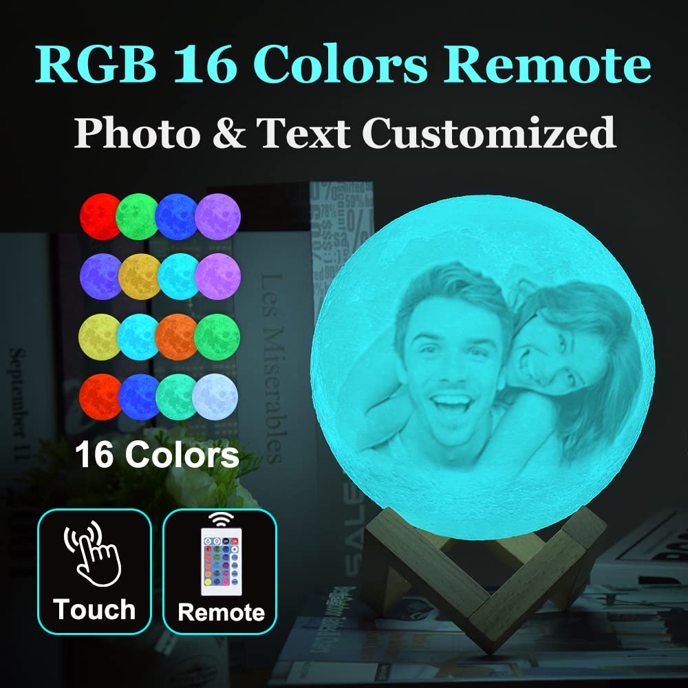 Lampada Luna Personalizzata Con Foto,Lampada Luna 3d Personalizzata,16 Colori Lampada Personalizzata Con Foto,Luna Lampada Personalizzata,San