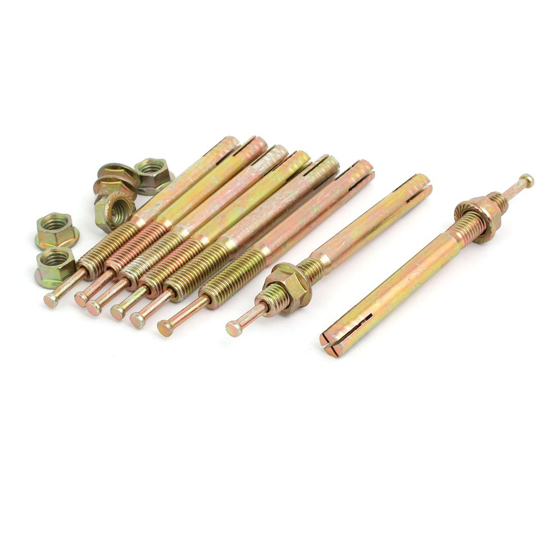 Aexit M10x100mm Zinc Fastener Plated Hammer Drive Anchor Expansion Bolt Fastener 8pcs Model:24as354qo382