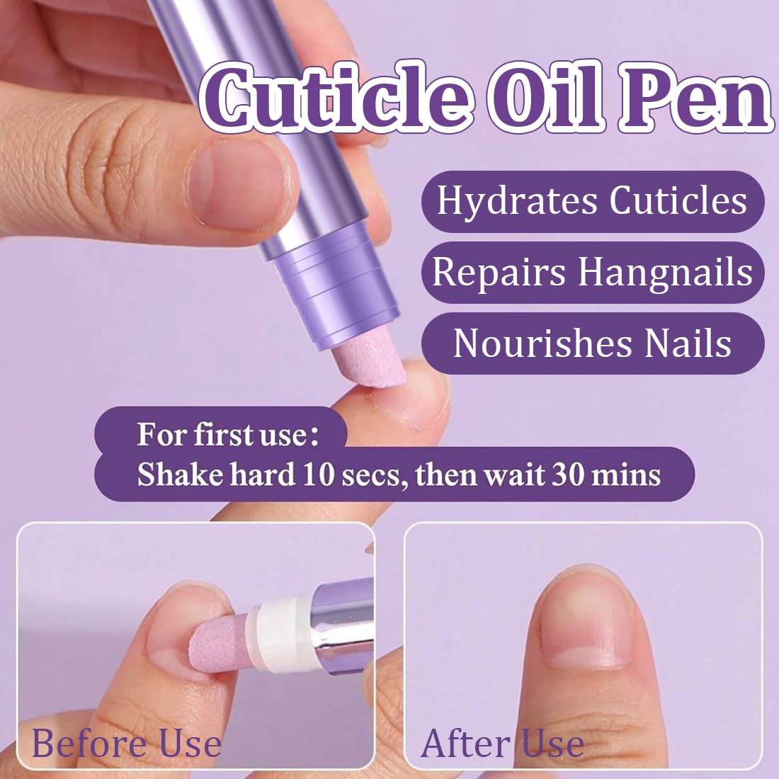 YAYNO 2 Pezzi Penna Con Olio Per Cuticole Penna 3 In 1 Per La Cura Delle Unghie Penne liquide per rimozione cuticole con corpo girevole Penne Con Punta In Ceramica Per Spingere Le Cuticole