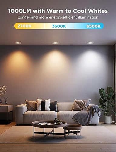 Miniatura 2 de Govee Iluminación empotrable inteligente de 6 pulgadas, Wi-Fi Bluetooth de conexión directa RGBWW Retrofit Can Lights, 65 modos de escena, funciona