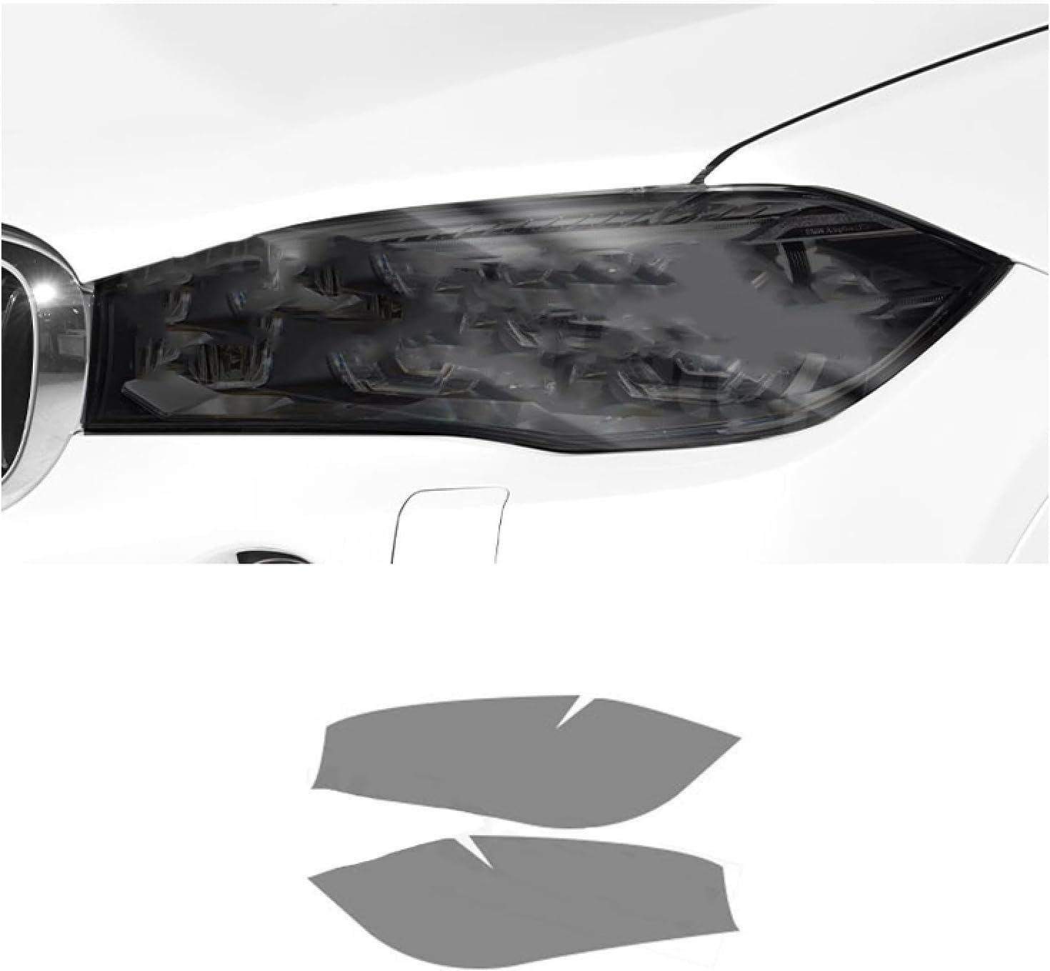 Car Headlight Protective Film for B&MW X6 M F86 2016-2019 Blackened Car Headlight Film Front Light Transparent Blackened Exterior Protective Sticker
