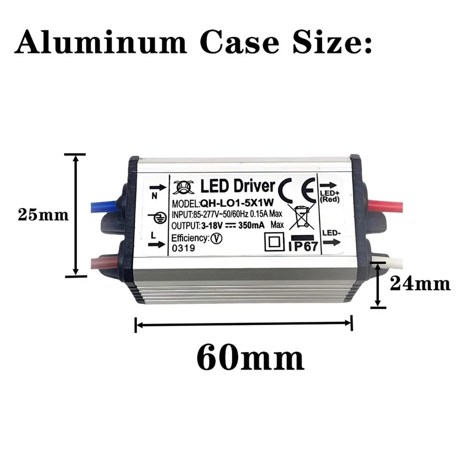 Trasformatore per LED, Driver LED da 1 W a 10 300 mA a 900 Alimentatore CC 3-7 V a 3-17(Dc 3-7v 600ma,ALUMINUM CASE-1 PIECE)