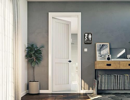 Miniatura 9 de Letrero náutico para baño, decoración temática de pirata y sirena para baños inspirados en la playa y el océano, divertido letrero de baño, 12 x 8