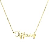 Personalized Name Necklace 18K Gold Plated Stainless Steel Pendant Jewelry Birthday Gift for Girls