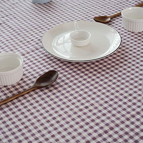 Nappe résistante violette à carreaux avec glands lavable et durable - 5