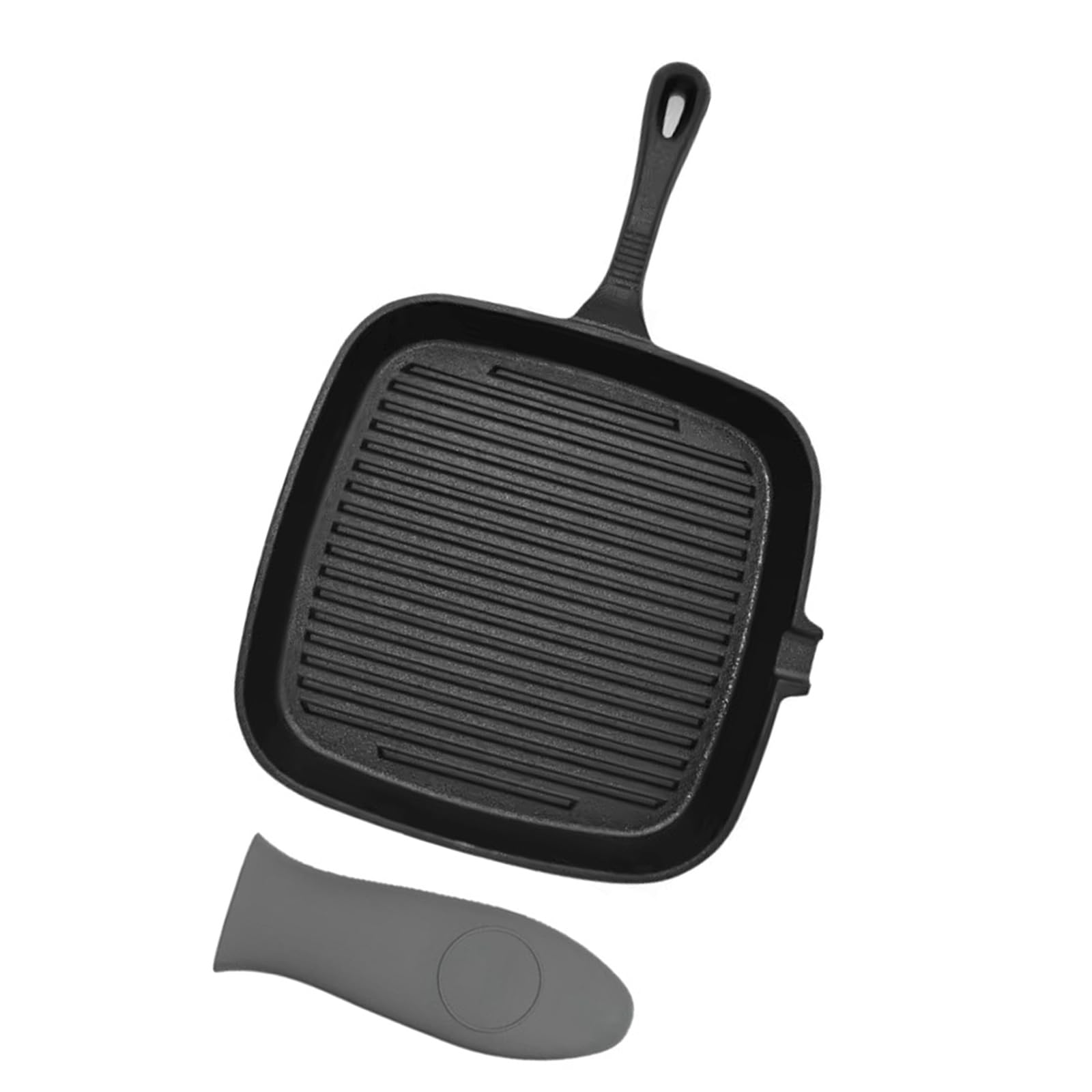 Tsophreniq Cast Iron Steak Cooking Pan Easy Cleaning Coating Design Kitchen Frying Steak Pots Set Suitable for Family Meals Barbecue Set