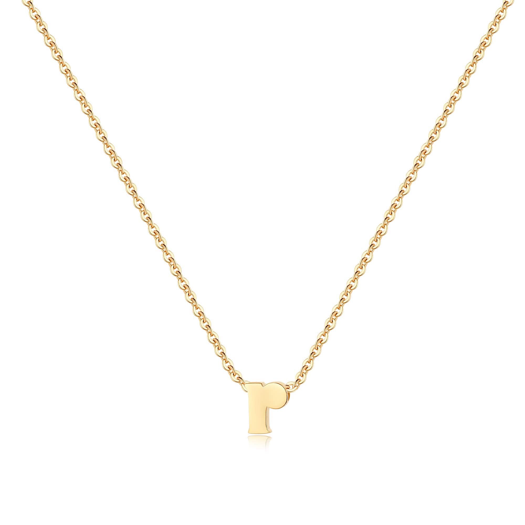 14k Gold Necklace Small Dainty Initial Necklace Dainty Tiny Initial  Necklace 14k Gold Plated Lowercase Letter