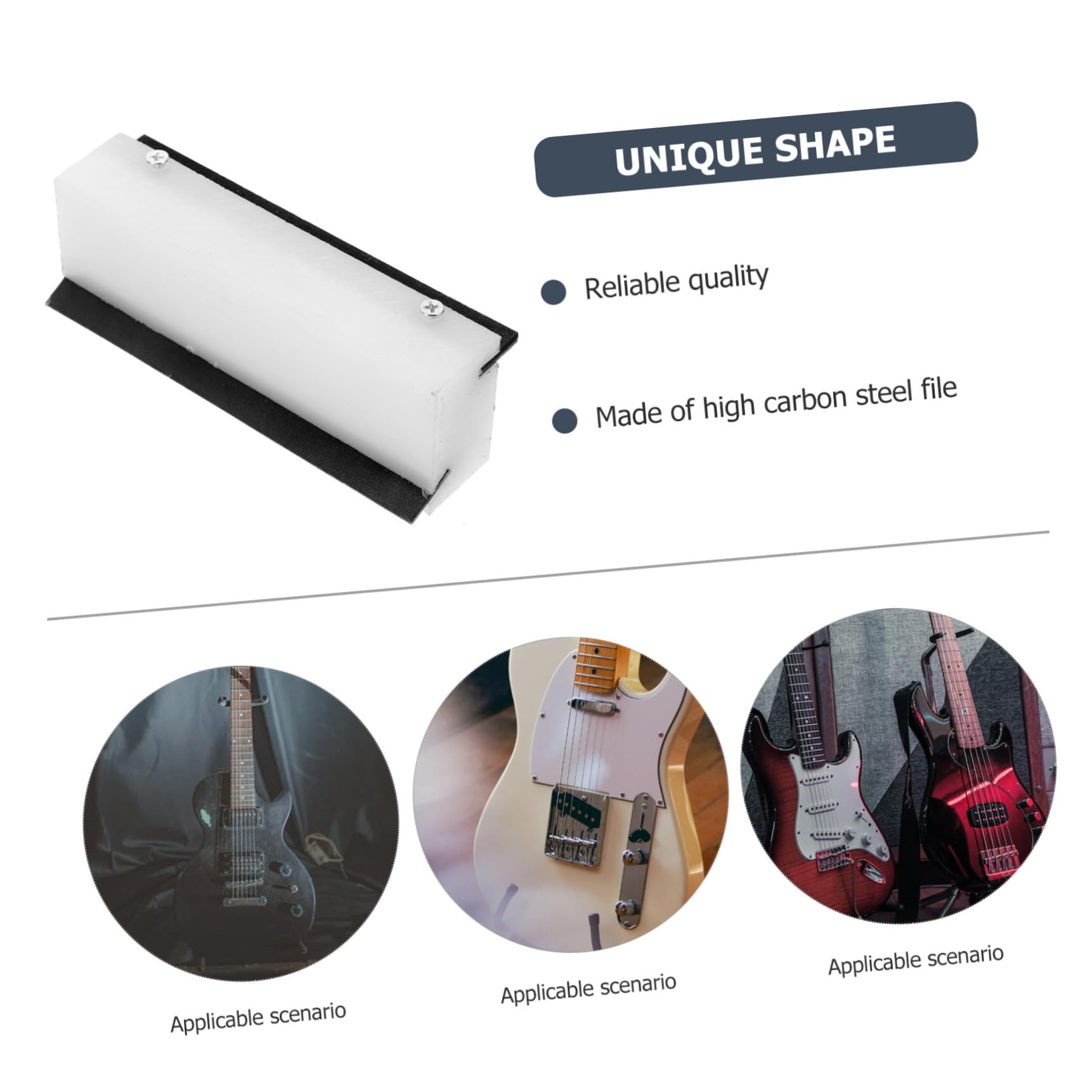 Bundfeile für E-gitarre und Bass 2-in-1 aus Kohlenstoffstahl und Kunststoff Ergonomisch Schützt vor Kratzern für Wartung und Politur