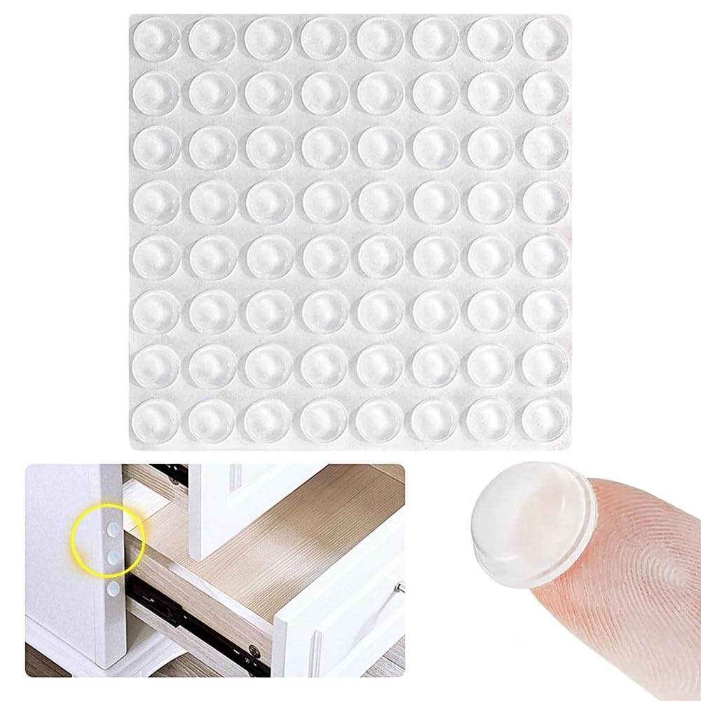 Fapiwen Cabinet Pads, 64Pcs Round Self Adhesive Silicone Bumper, Soft Close Cabinet Clear Bumper Dots Rubber Cupboard Door Bumpers Used In Furniture Dampening Noise (12 * 4Mm) (B0CJ28HNTD) Amazon Price History, Amazon Price Tracker