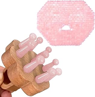 ideayard Scalp Massage Comb Shower Hair Brush & Rose Quartz Face Cold Mask for Headache/Migraine Relief Mask, Weight Compress Mask Cover Eye for Puffy Eyes, Tension