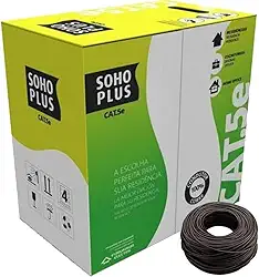 Caixa de Cabo de Rede Cat5e Furukawa SohoPlus Utp 305Mts UTP (Preto)
