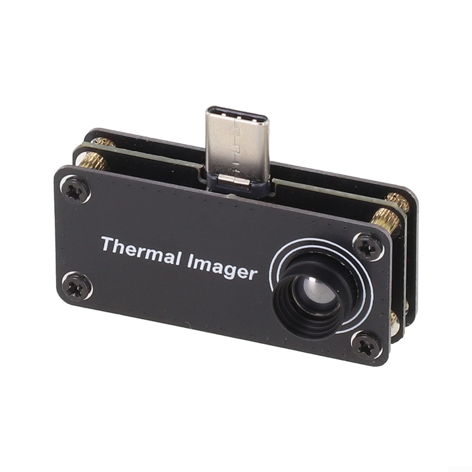 Herramienta de imagen térmica para teléfonos Android con ángulo de 33 grados, salida de 5 FPS, lecturas de temperatura mínima y máxima central y diseño de pantalla reversible