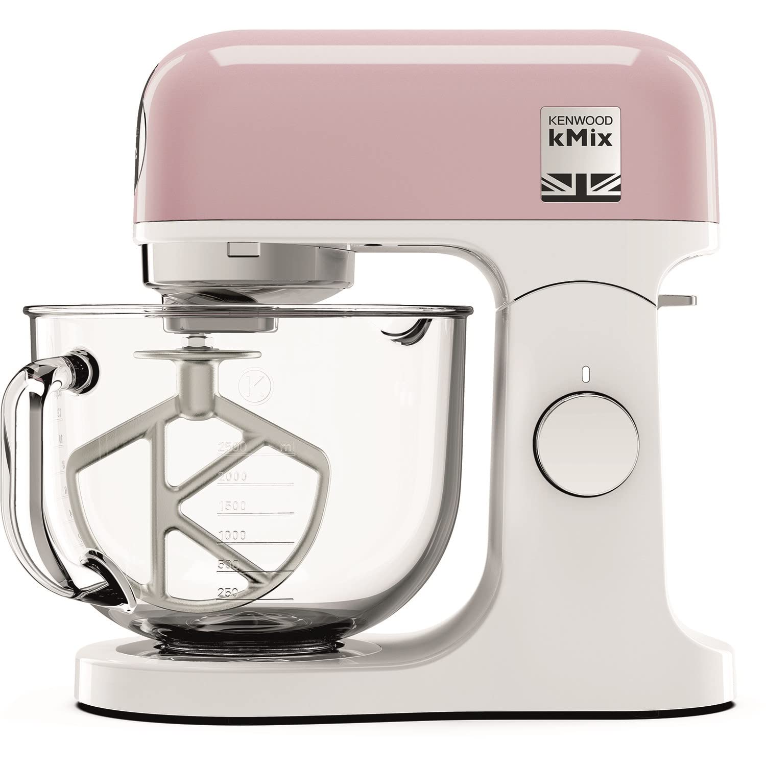 KenwoodkMix Stand Mixer for Baking, Stylish Kitchen Mixer with K-beater, Dough Hook and Whisk, 5L Stainless Steel Bowl, Removable Splash Guard, 1000 W, Pastel Pink
