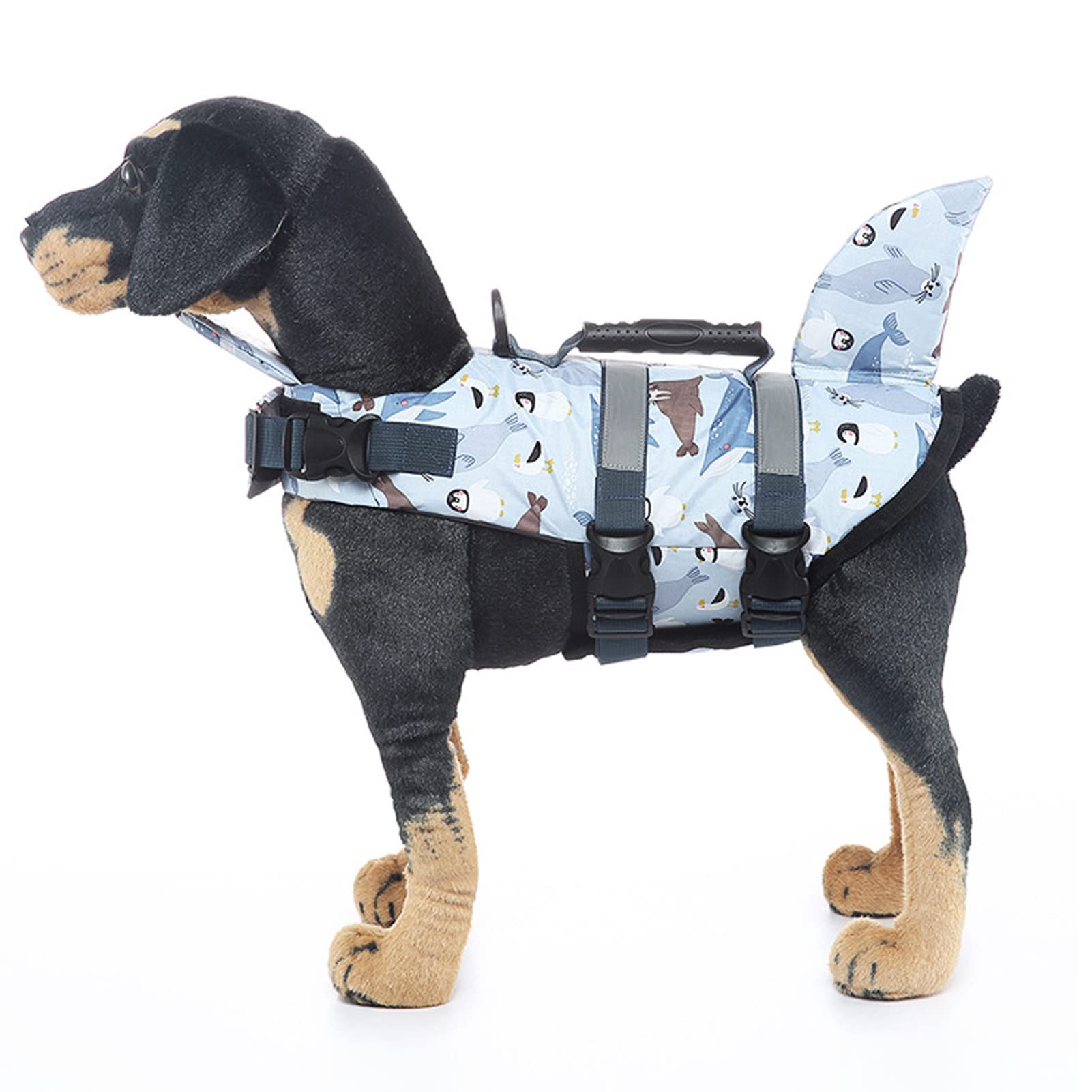 Dog Life Jacket, Dog Life Vest, Reflective Dog Life Jacket High Flotation, Adjustable Pet Life Jacket with Rescue Handle for Small Medium Large Dogs (M)