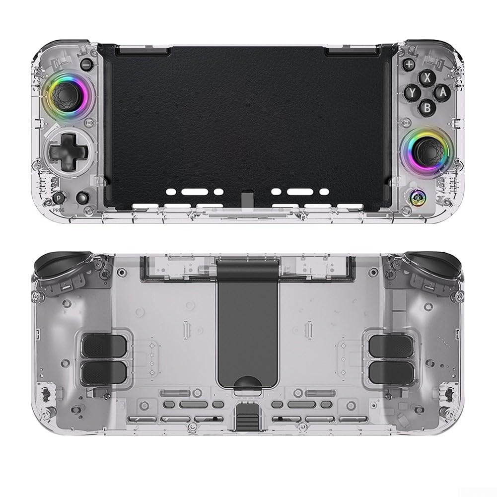 Controller wireless Pro per Nintendo Switch per vecchio: impugnatura ergonomica RGB luci funzione turbo controllo del movimento accessorio da gioco per viaggi (nero trasparente)