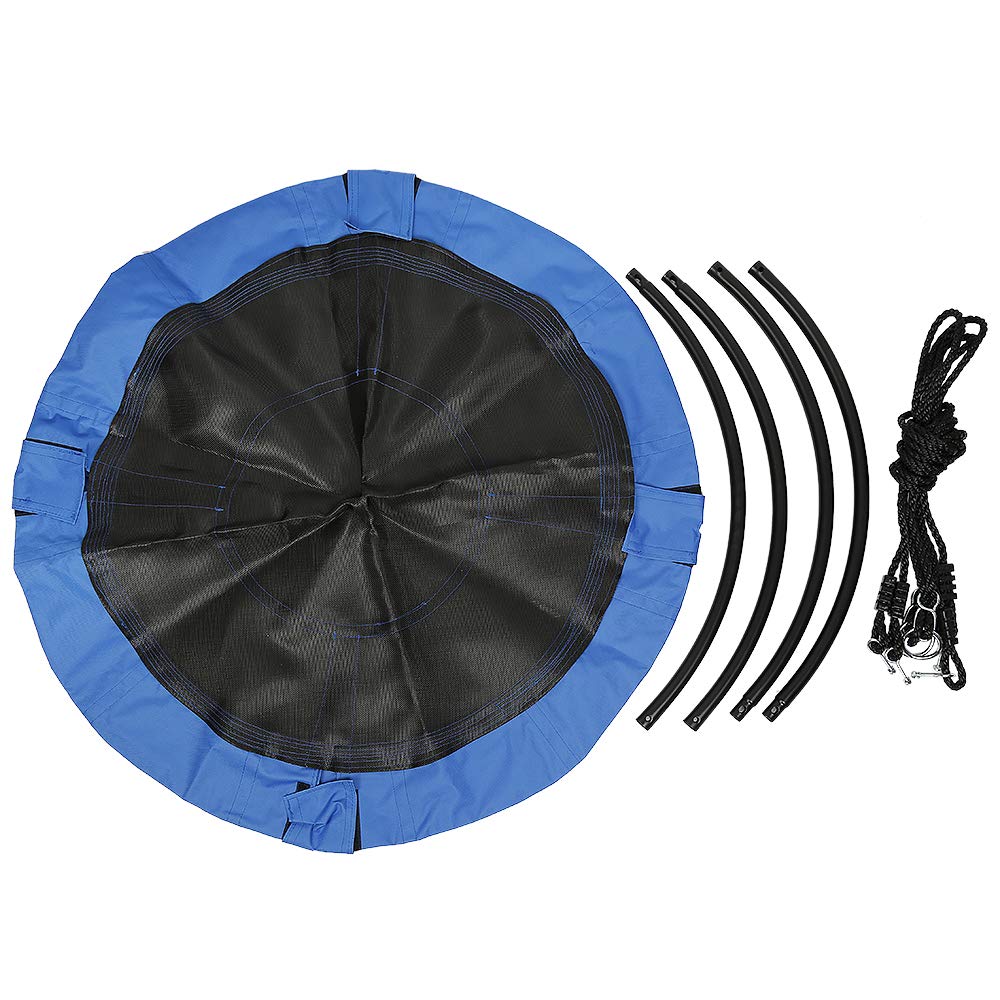 Balancín de pájaro redondo para niños, con altura ajustable, 150 – 180 cm, máx. 200 kg (100 x 100 x 180 cm, azul)