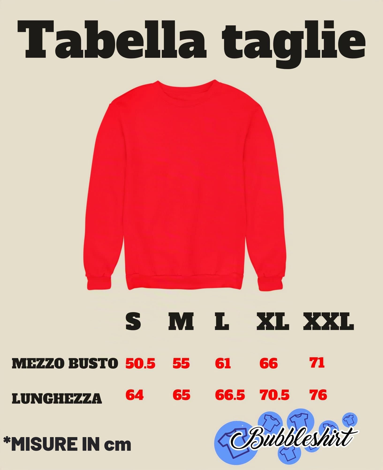 bubbleshirt Felpe Natalizie Personalizzate Coppia Girocollo – Maglioni Coordinati con Nome – Idea Regalo Natale Uomo Donna – 70% Cotone 30% Poliestere