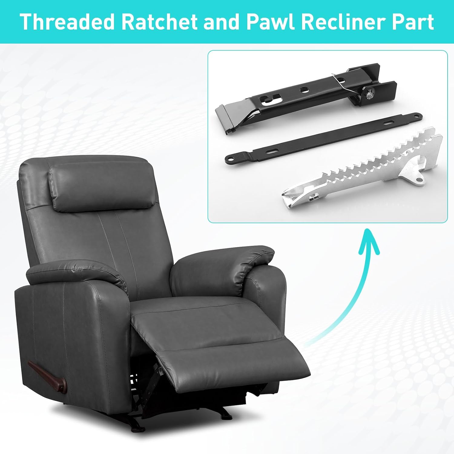 Threaded Ratchet and Pawl Complete Replacement Set for Lazy Boy