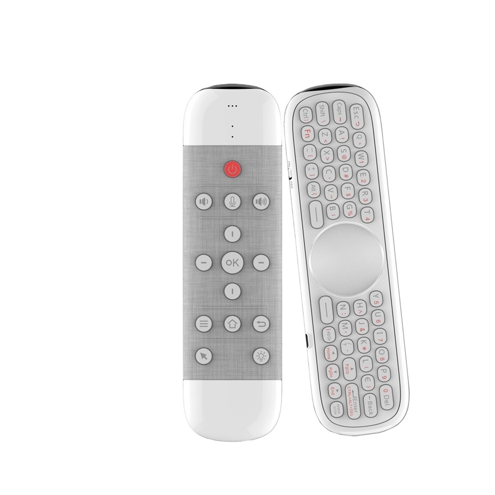 Télécommande vocale 2,4 G sans fil Air Mouse IR apprentissage micro gyroscope rétroéclairé pour Android TV Box (blanc)