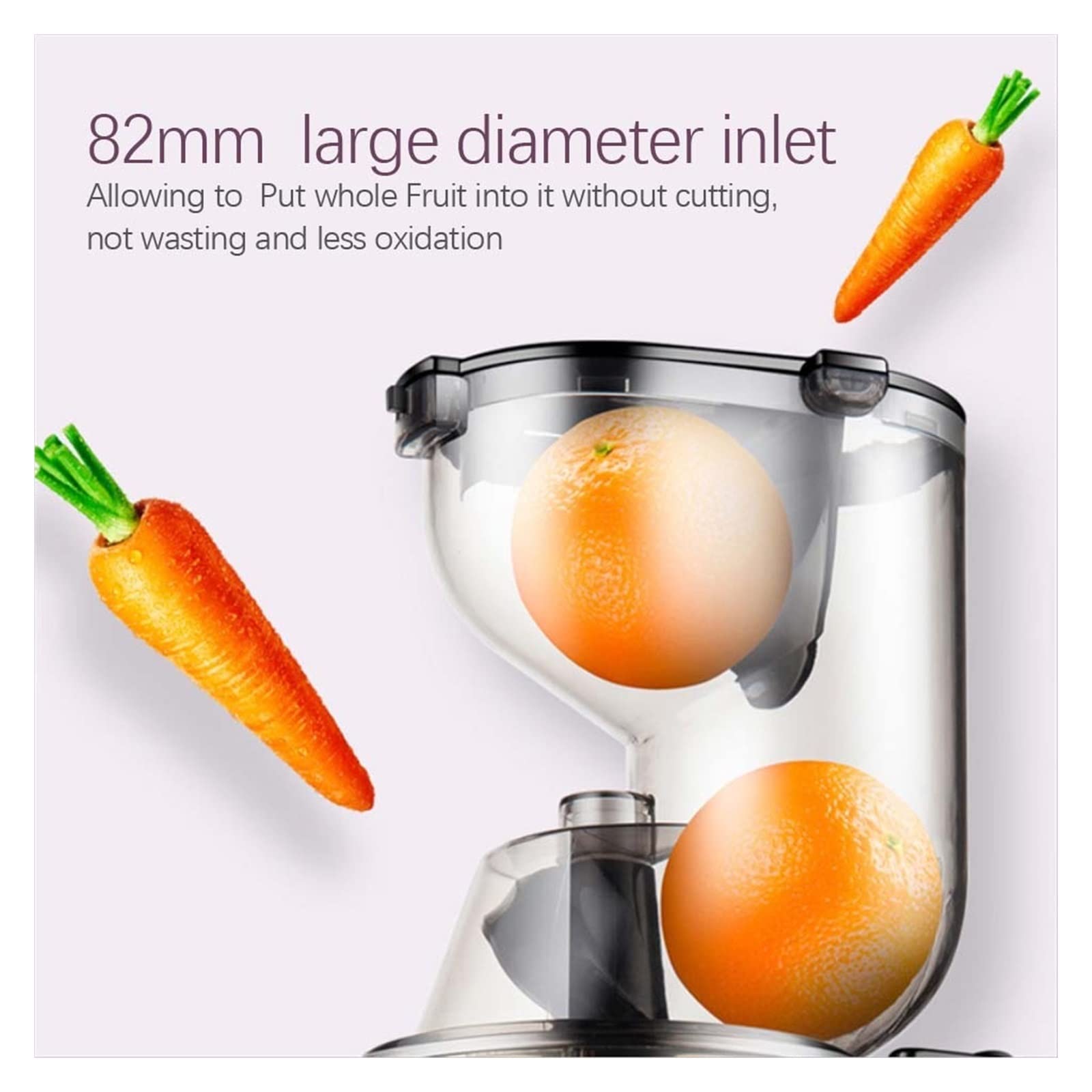 Scivolo di Alimentazione a Bocca Larga Grande a Bassa velocità Mela Intera Arancia Spremiagrumi Lento Frutta Verdura Nutrizione Estrattore di Succo Spremiagrumi (Colore: B, Dimensi