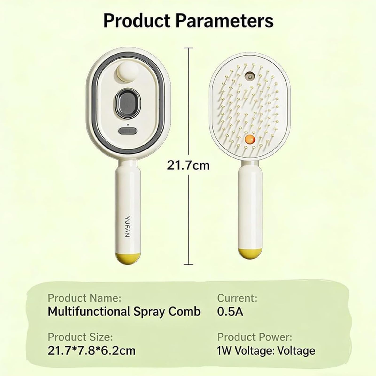 Electric Spray Air Cushion Massage Comb,3-in-1 Self Cleaning Cordless Anti-Static Detangling Comb Air Cushion Massage,for Wet Dry Hair and Home Spa Treatment (C)