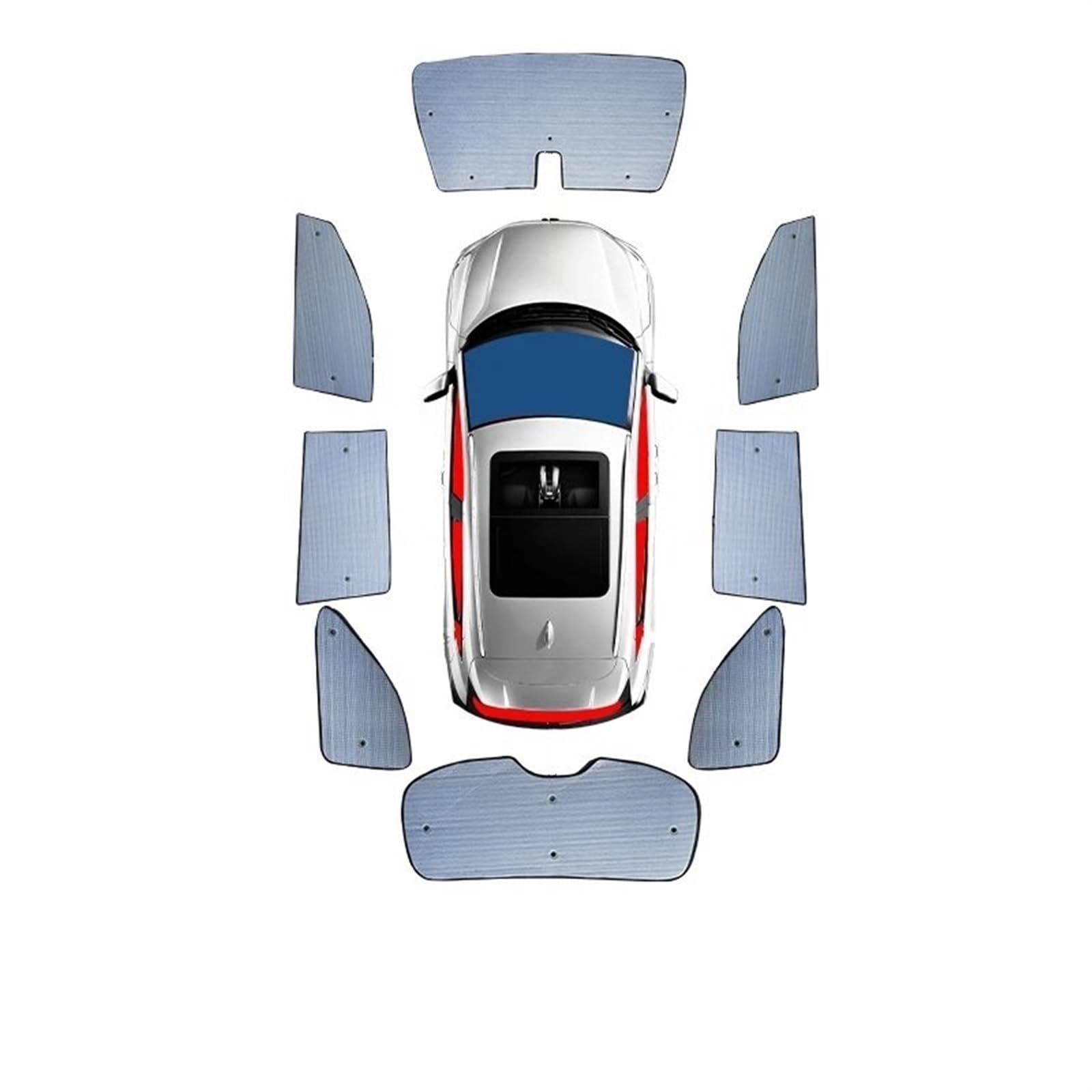 Parasol magnético Coche para Peugeot 3008 2021 2022, Parasol para Coche, Cortina De Protección UV, Cubierta para Parabrisas Delantero Parasol Ventana Coche (Color : Whole Car 1set)