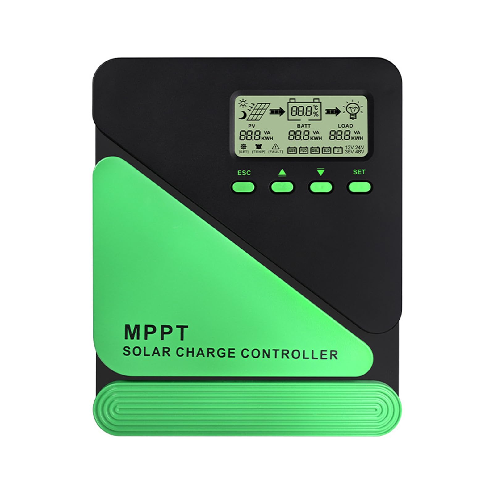 Eficiente regulador de carga solar MPPT conmutación automática de 12 V 24 V para sistemas fotovoltaicos de hasta 60 A, regulador de capacidad de carga