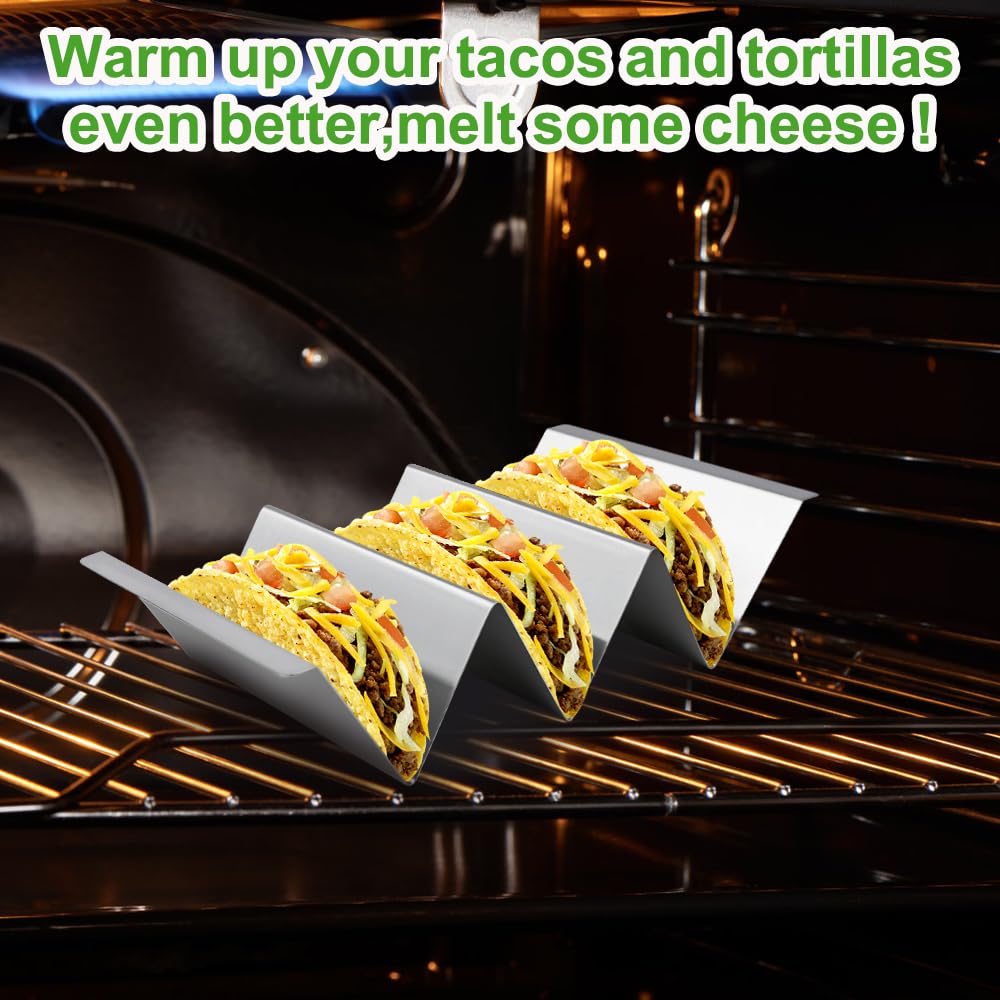 Set di Porta Tacos da 6 Pezzi, Porta Tacos in Metallo, Supporto per Tacos Durevole per Il Utilizzabile Come Stampino per Realizzare i gusci dei Tacos con, 50 Pezzi di Carta antigrasso
