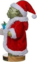 Vista 4 de Kurt Adler Yoda en Bata de Santa Cascanueces, 9 pulgadas, rojo-verde